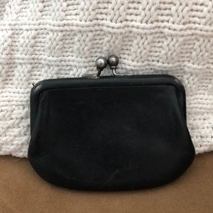 Vintage Coach Kiss Lock Coin Purse Leather